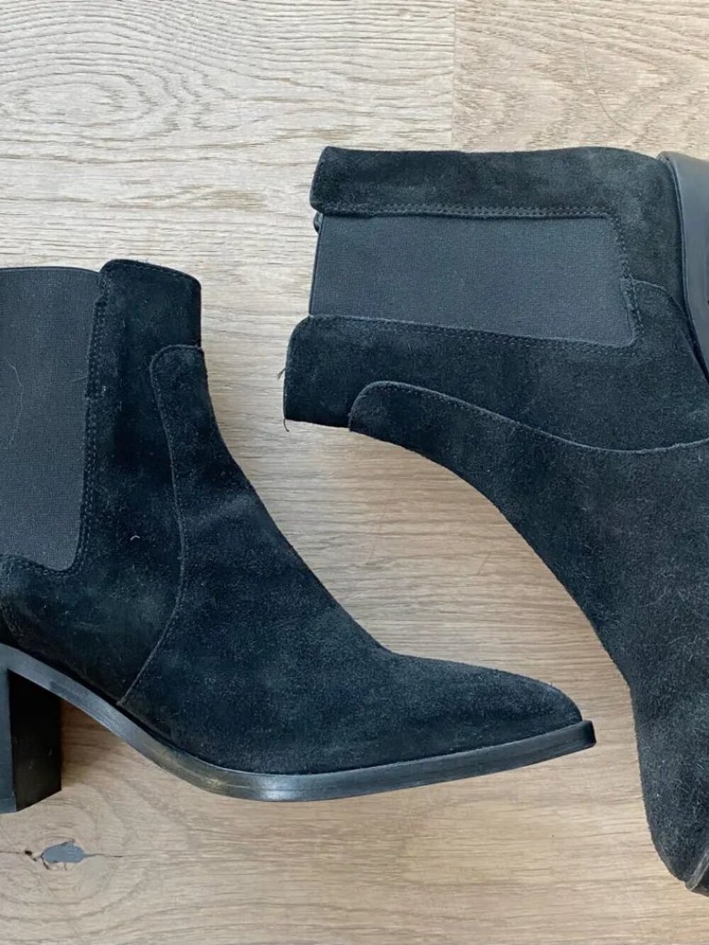 Lintervalle Black Suede Chelsea Ankle Booties- Size 39